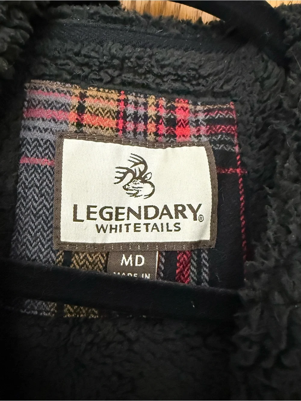 Legendary Whitetails Kids Hooded Plaid Jacket - Black, Red & Tan